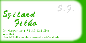 szilard filko business card