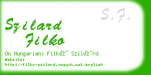 szilard filko business card